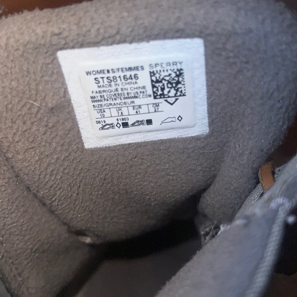 Sperry gray / peach salt water duck rain boots sz 10 - Picture 5 of 6